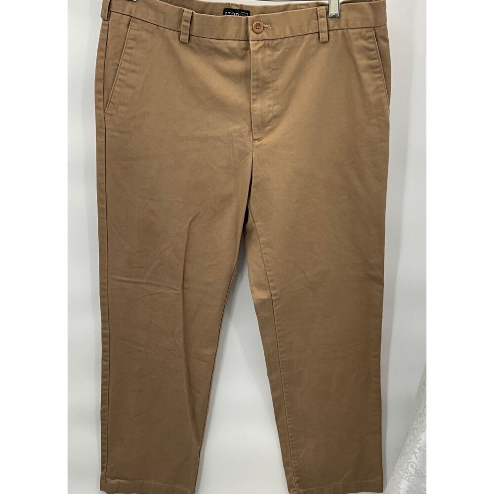 Izod Men's American Chino Pants W36 L32 Khaki‎ Tan Cotton